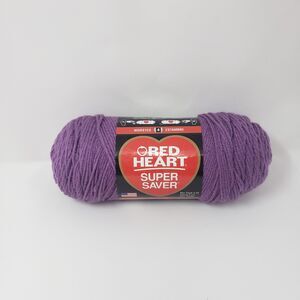 RED HEART Yarn Super Saver Worsted Yarn Medium Purple NEW